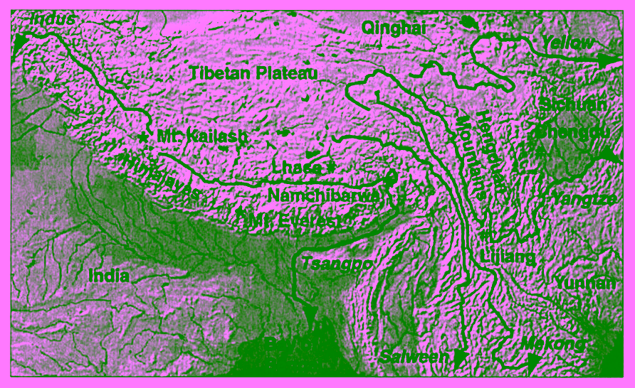 Тибетское плато, где берут начало семь великих рек 