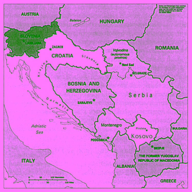Косово на карте Европы